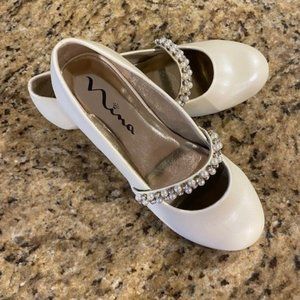 Nina Nataly Ballet Flat (Girls / Big Kid), Bone, 5 M US Big Kid